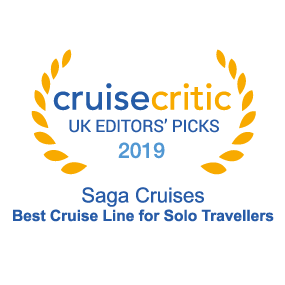 Cruise Critic UK Editor's Picks 2019 Winner Best Cruise Line for Solo Travellers - Saga Cruises